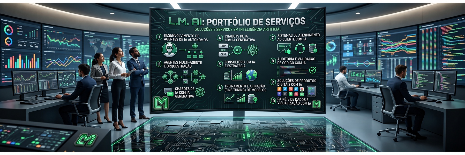 Portfólio de serviços L.M. AI — visão geral da operação